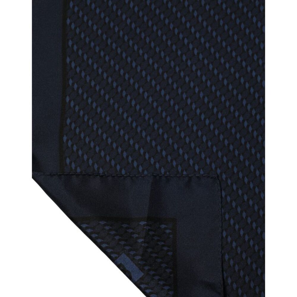 Dolce & Gabbana Dark Blue Silk Pocket Square Foulard Men's Scarf